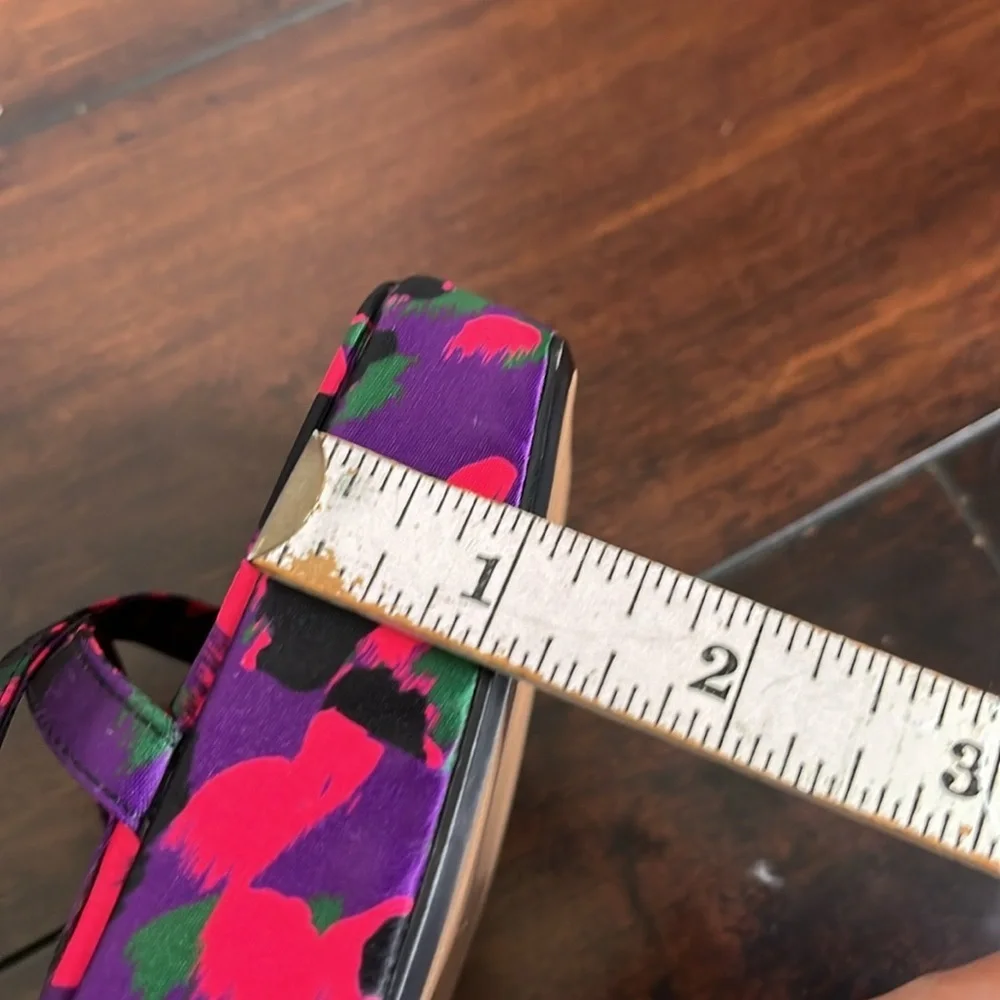 NWOB Zara Platform Sandals Women's size‎ 10 Purple Pink Leopard Print Block Heel